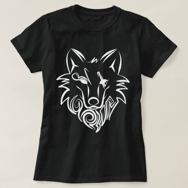 Vargen Black and White Tribal T Shirt (Design framsida)