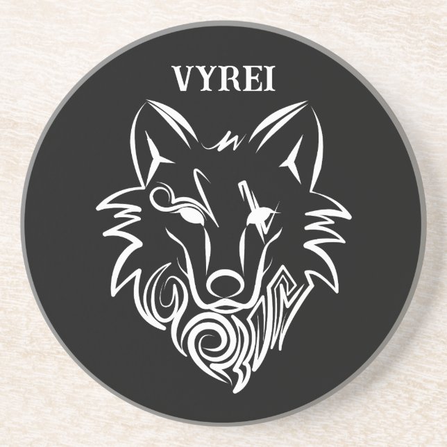 Vargen Black and White Tribal Underlägg (Framsidan)