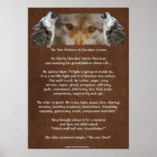 Vargen CHEROKEE STORY Poster TVÅ VARGAR