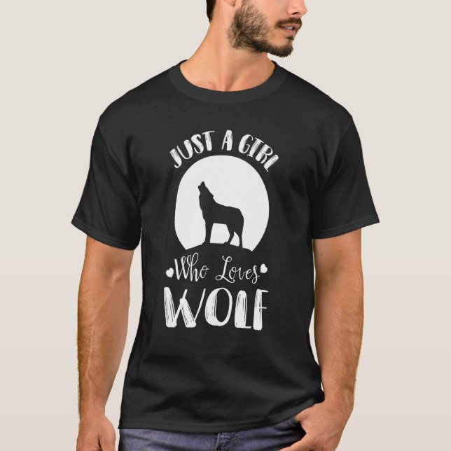 Vargen för Kärlek Vargar Full Moon Howling T Shirt (Framsida)
