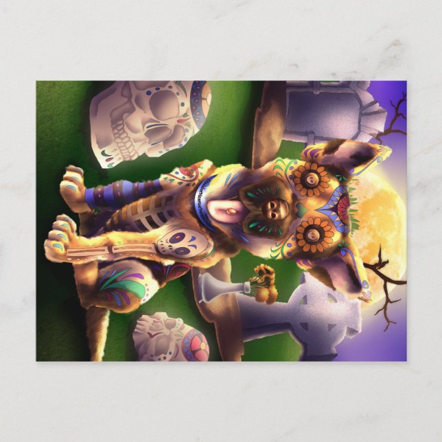 Vargen för postkort Gang Valpen tyska blad Vykort (Framsida)