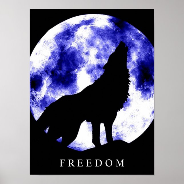 Vargen för rörelsefrihet Howls Silhouette Poster (Framsidan)
