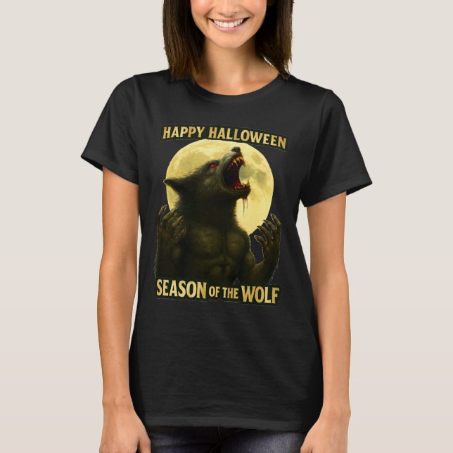 Vargen Happy halloween T Shirt (Framsida)