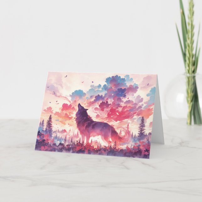 Vargen Hösten i skogen Kort (Framsida)