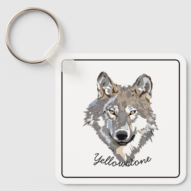 Vargen Keychain-Yellowstone Nyckelring (Framsida)