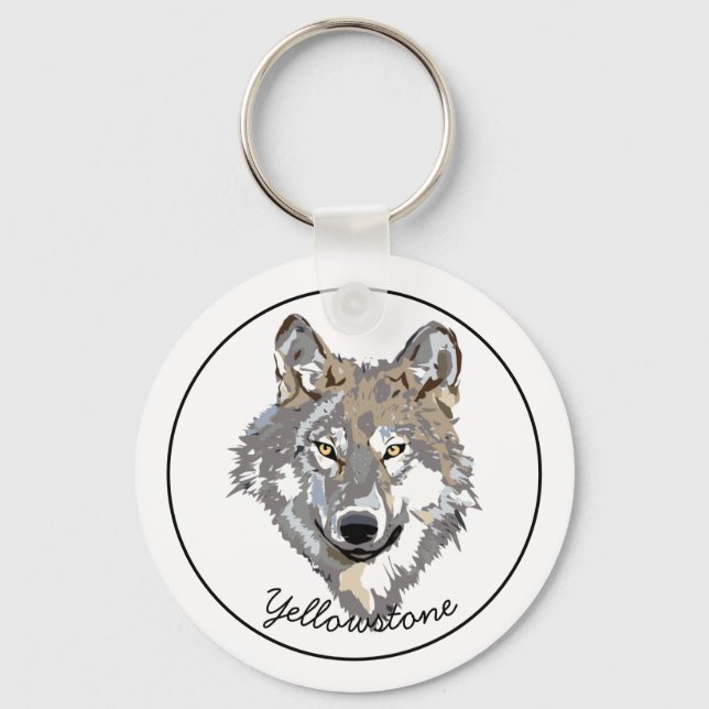 Vargen Keychain-Yellowstone Nyckelring (Framsida)