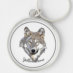 Vargen Keychain-Yellowstone Rund Silverfärgad Nyckelring