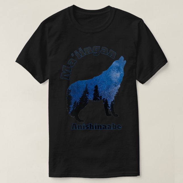 Vargen Maiingan Anishinaabe Ojibwe Chippewa T Shirt (Design framsida)