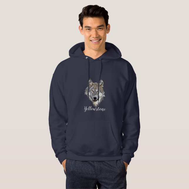 Vargen manar Top Hooded Sweatshirt Yellowstone (Hel framsida)