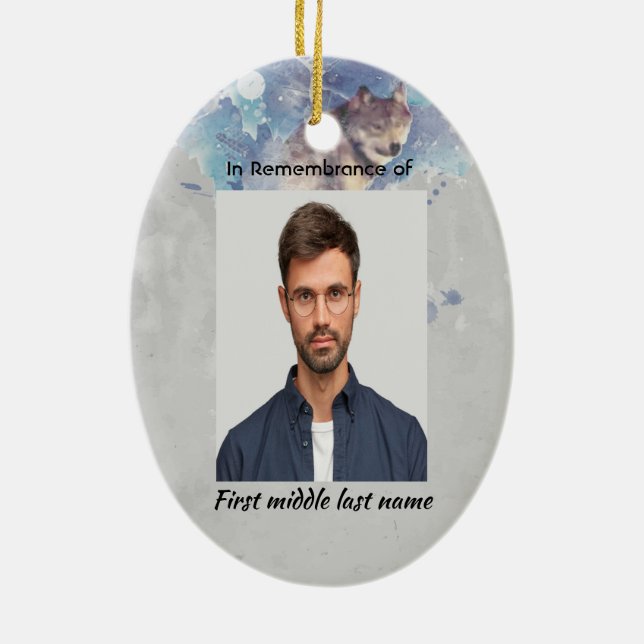 Vargen Memorial KeepVEY Remembran Julgransprydnad Keramik (Baksidan)