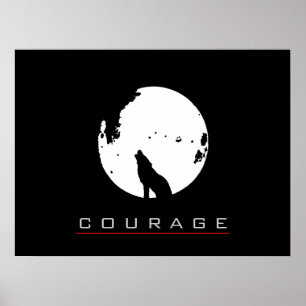 Vargen Motivering PIP Art Courage Poster Skriv ut
