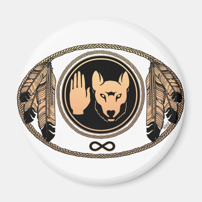 Vargen Native Art Gift för  First Nations Magnets  Magnet (Framsidan)