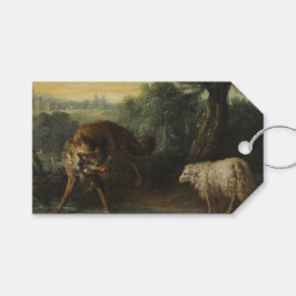 Vargen och Lamb (av Jean-Baptiste Oudry) Presentetikett