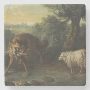 Vargen och Lamb (av Jean-Baptiste Oudry) Stenunderlägg