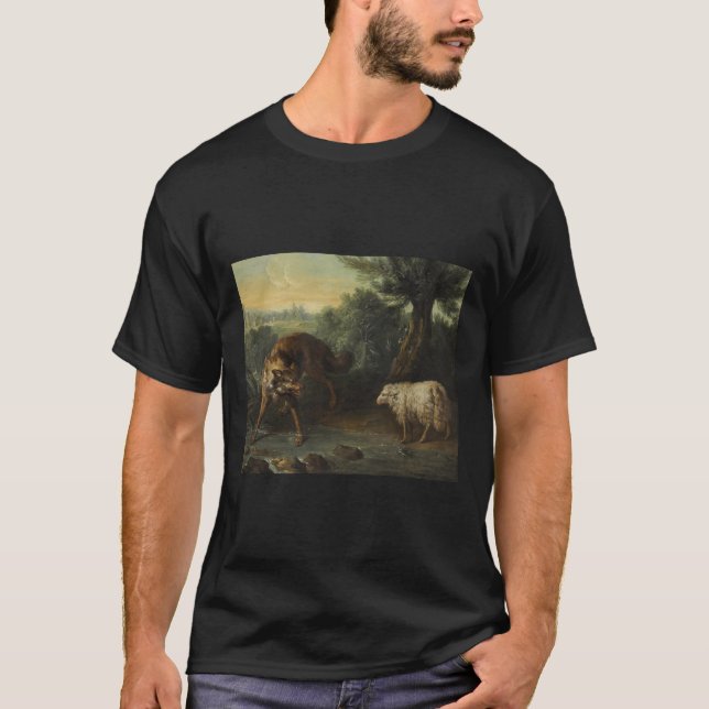 Vargen och Lamb (av Jean-Baptiste Oudry) T Shirt (Framsida)
