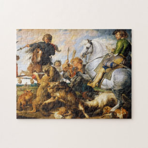 Vargen och räven jagar det Peter Paul Rubens Pussel