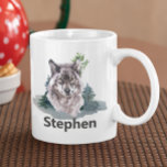 Vargen Personlig Namn Kaffemugg<br><div class="desc">Den här designen kan vara personlig om du väljer Redigera design. Du kan också överföra till andra objekt. Kontakta mig på colorflowcreations@gmail.com eller använda alternativet chatta överst på sidan om du vill ha den här designen på en annan produkt eller behöver hjälp. Se mer av mina design eller följ mig...</div>