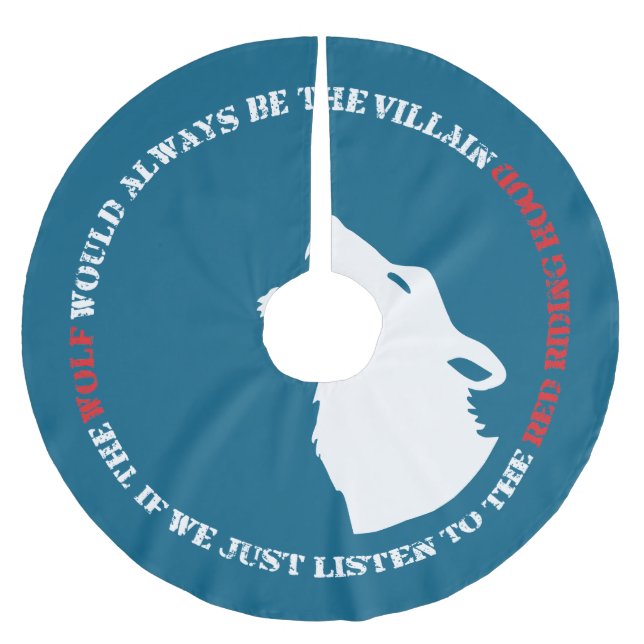 Vargen skulle alltid vara skurken julgransmatta borstad polyester (Framsidan)