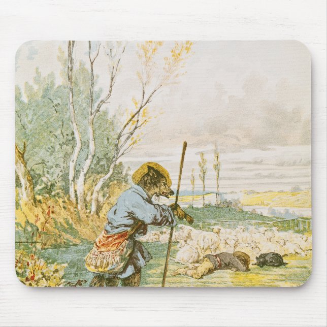 Vargen som en herde musmatta (Framsidan)
