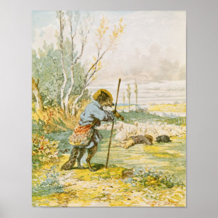Vargen som en herde poster