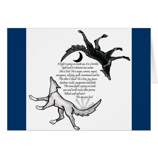 Vargen som matar hälsningskort (Framsidan Horizontal)