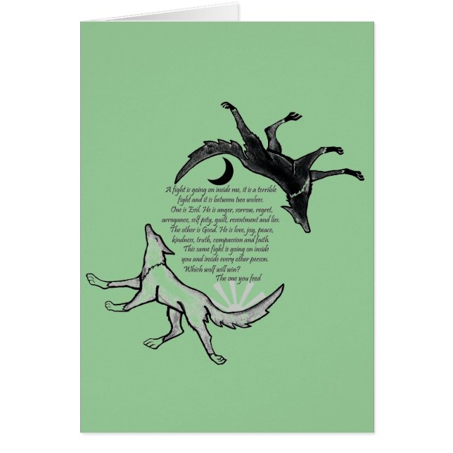 Vargen som Matar Hälsningskort (Framsidan)