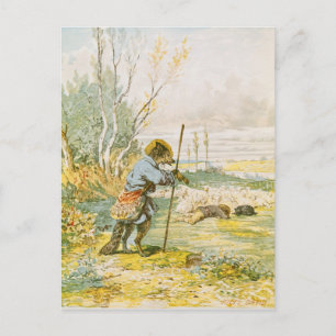 Vargen som shepherd vykort