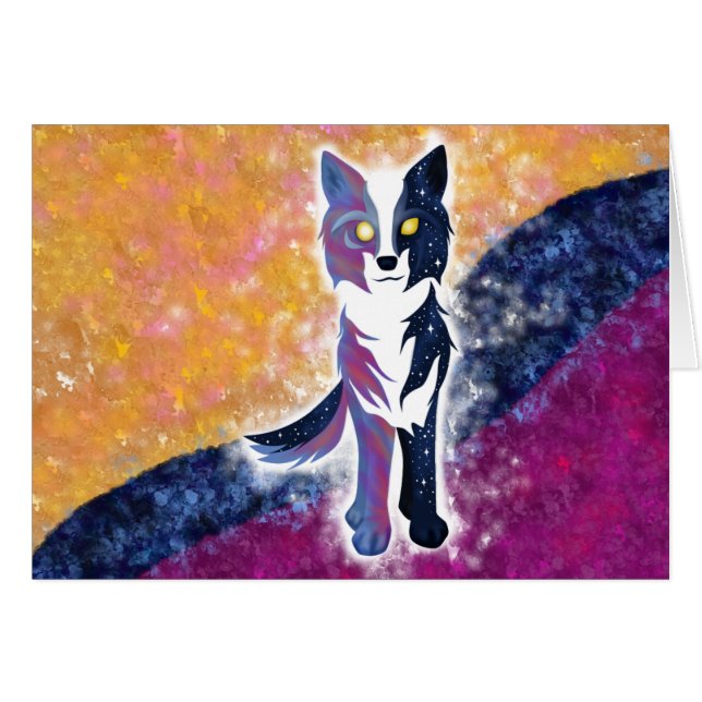 Vargen Twilight Himlar Hälsningskort (Framsidan Horizontal)