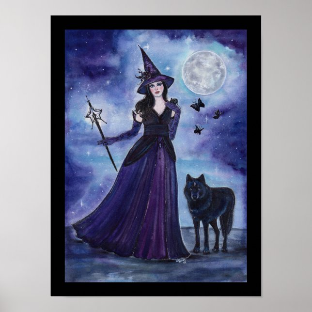Vargen Witch och Black av Renee Lavoie Poster (Framsidan)