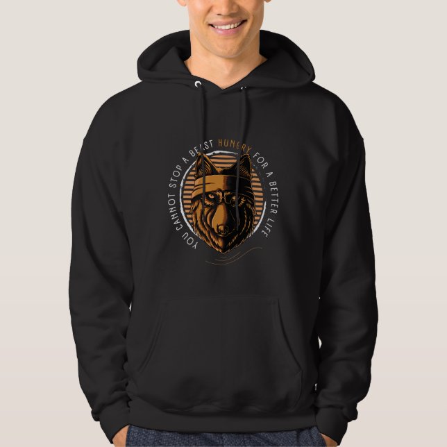 Vargens Beast med livstidcitat Hoodie (Framsida)
