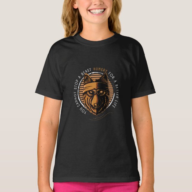 Vargens Beast med livstidcitat T Shirt (Framsida)