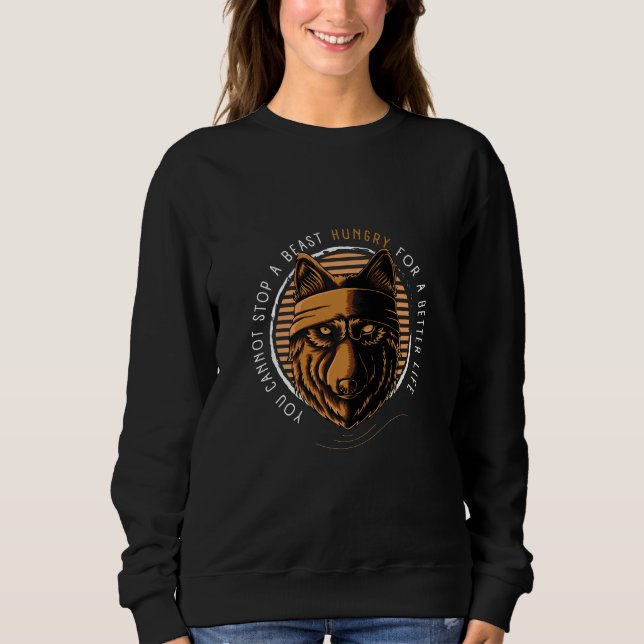 Vargens Beast med livstidcitat T Shirt (Framsida)