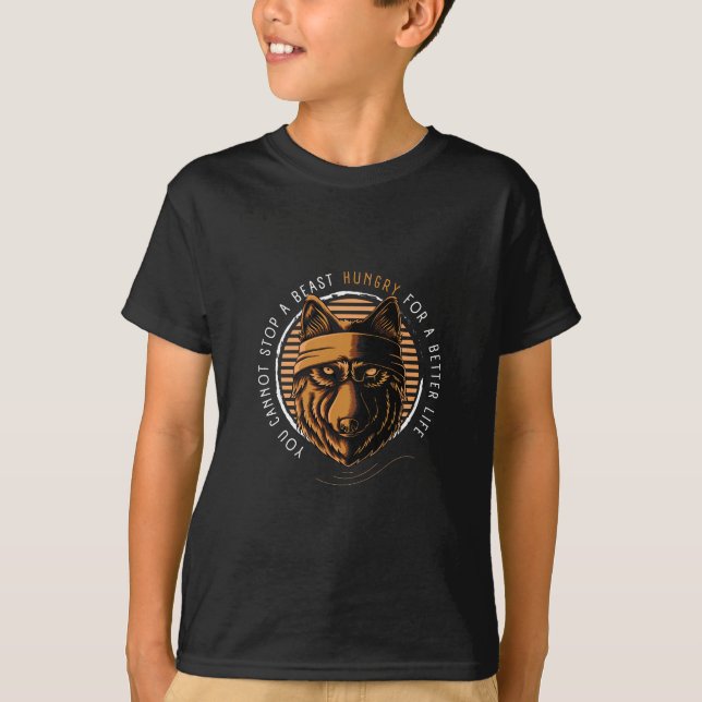 Vargens Beast med livstidcitat T Shirt (Framsida)