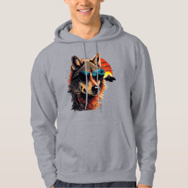 Vargens hund med solglasögon i julklapp hoodie