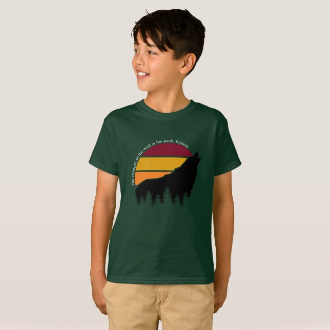 Vargens styrka är Pack Retro T Shirt (Hel framsida)