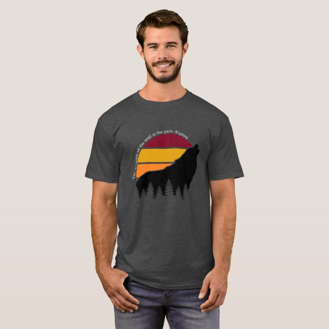 Vargens styrka är Pack Retro T Shirt (Hel framsida)