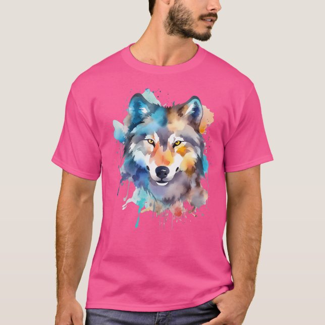 Vargens vattenfärg t shirt (Framsida)