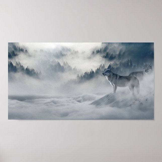 Varger i Poster utskrift på vinter (Framsidan)