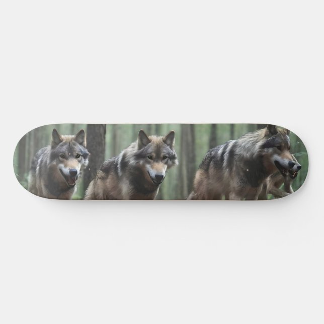 Varger i skogsskifferdekan mini skateboard bräda 18,5 cm (Horz)