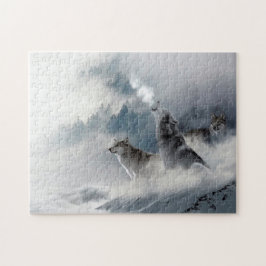 Varger i Snö Jigszle Puzzle Pussel
