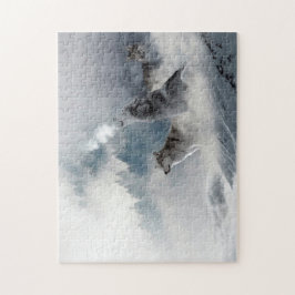 Varger i Snö Jigszle Puzzle Pussel