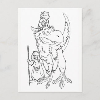 Varger med den älsklings- dinosauren vykort