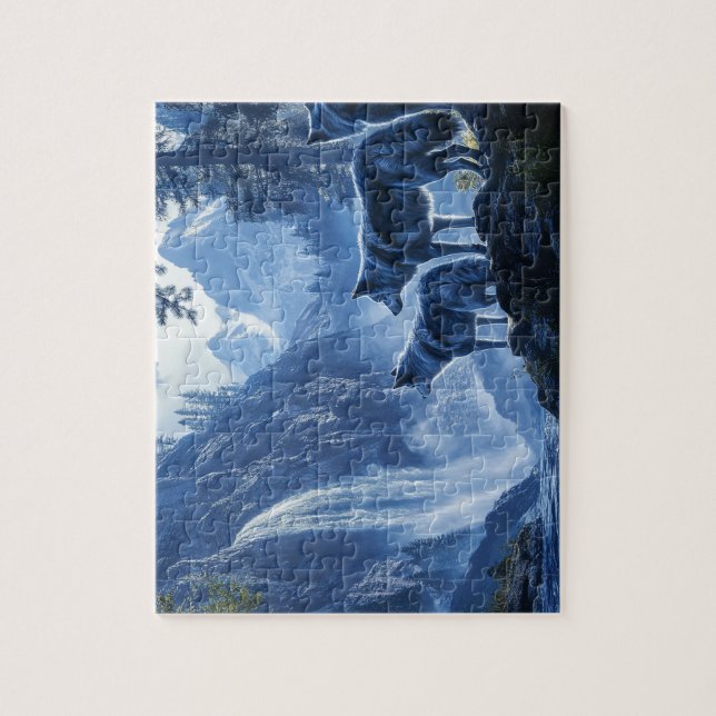 Varger och vattenfall pussel (Vertikal)