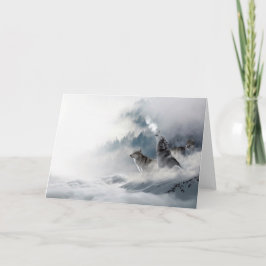 Varger som längtar efter blanksteg för vinterhälsn kort