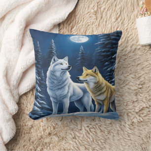 Varger under en hel måne. kudde