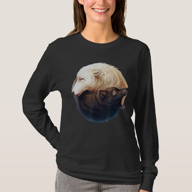 Vargerna Mountain Ying Yang T Shirt (Framsida)