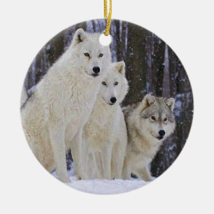 Vargfamilj Julgransprydnad Keramik