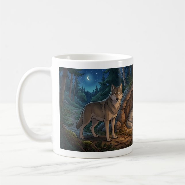 Vargfamilj   kaffemugg (Vänster)