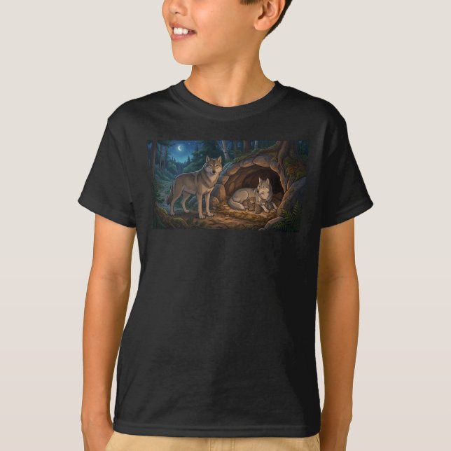 Vargfamilj   t shirt (Framsida)