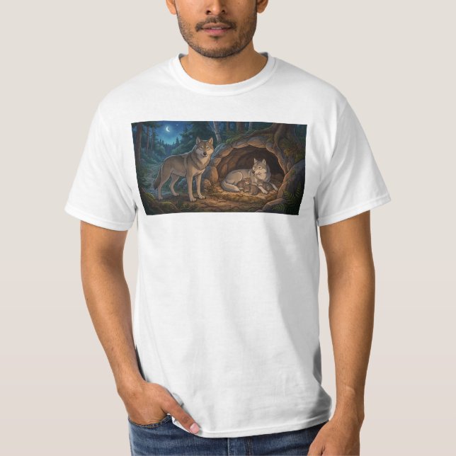 Vargfamilj T Shirt (Framsida)